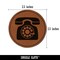 Rotary Dial Phone Round Iron-On Engraved Faux Leather Patch Applique - 2.5"